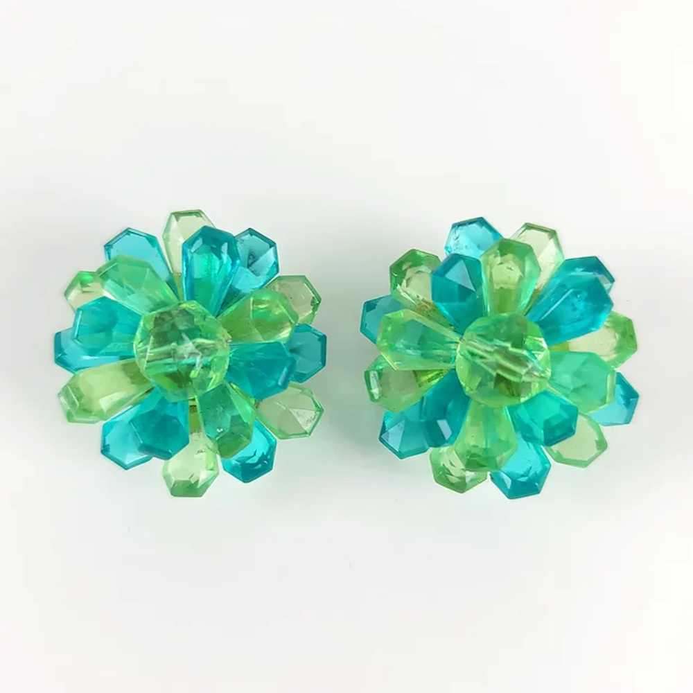 Turquoise & Lime Lucite Brooch Earrings Set ~ Hon… - image 5