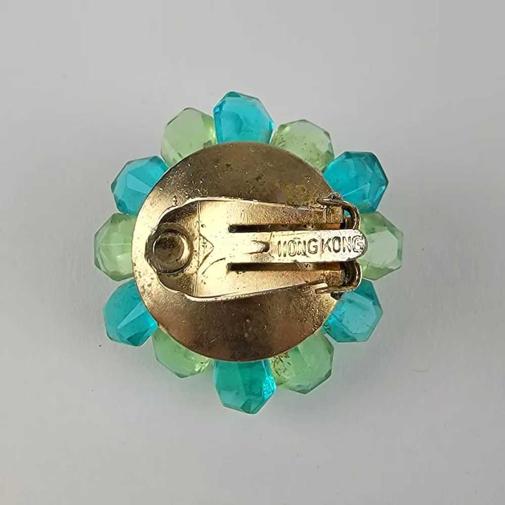 Turquoise & Lime Lucite Brooch Earrings Set ~ Hon… - image 9