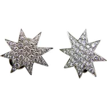 Oscar Heyman Platinum Pave Diamond Star Earrings