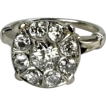 Sumptuous Art Deco 14K Gold Diamond Cluster Ring
