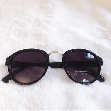 Other Mya Black & Gold Round Fashion Sunglasses