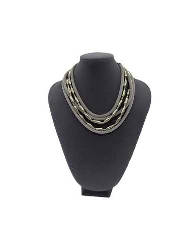 Monet Silver Multi-Strand Beaded Mesh Chain Collar