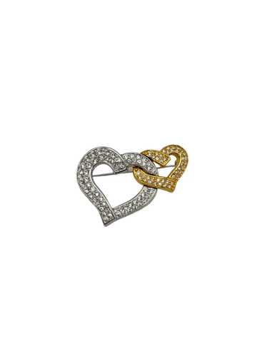 Swarovski Mixed Metals Silver & Gold Pave Crystal… - image 1