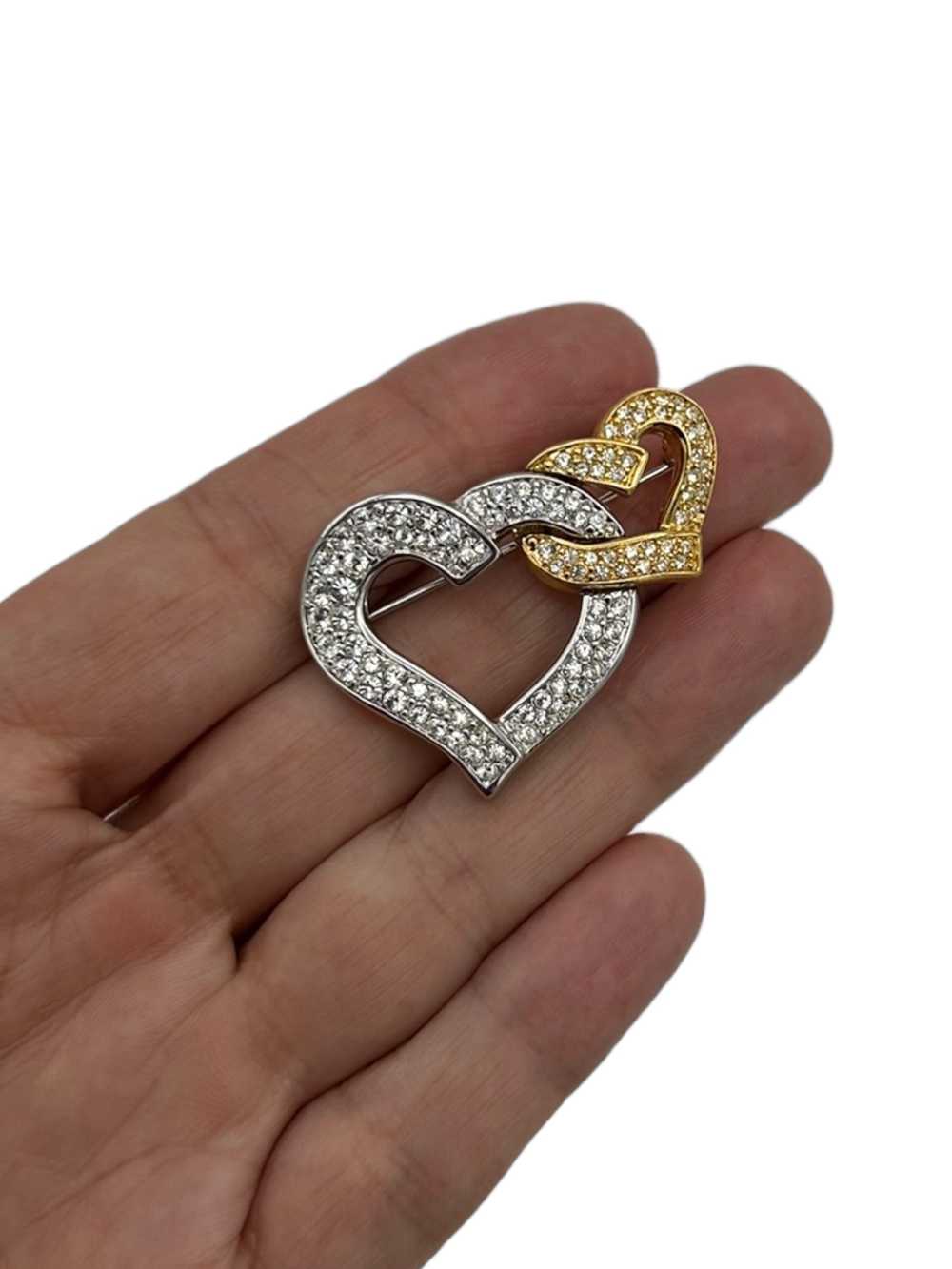 Swarovski Mixed Metals Silver & Gold Pave Crystal… - image 2