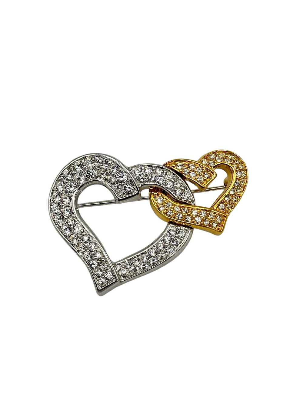 Swarovski Mixed Metals Silver & Gold Pave Crystal… - image 3