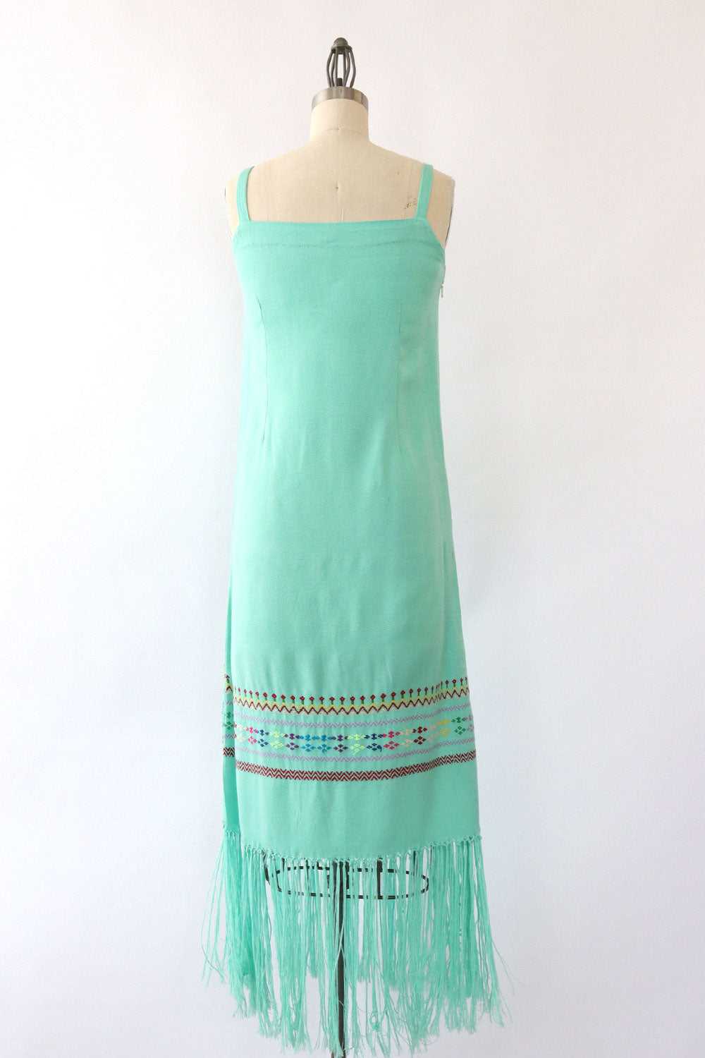 Seafoam Folk Flapper Dress XS - image 5