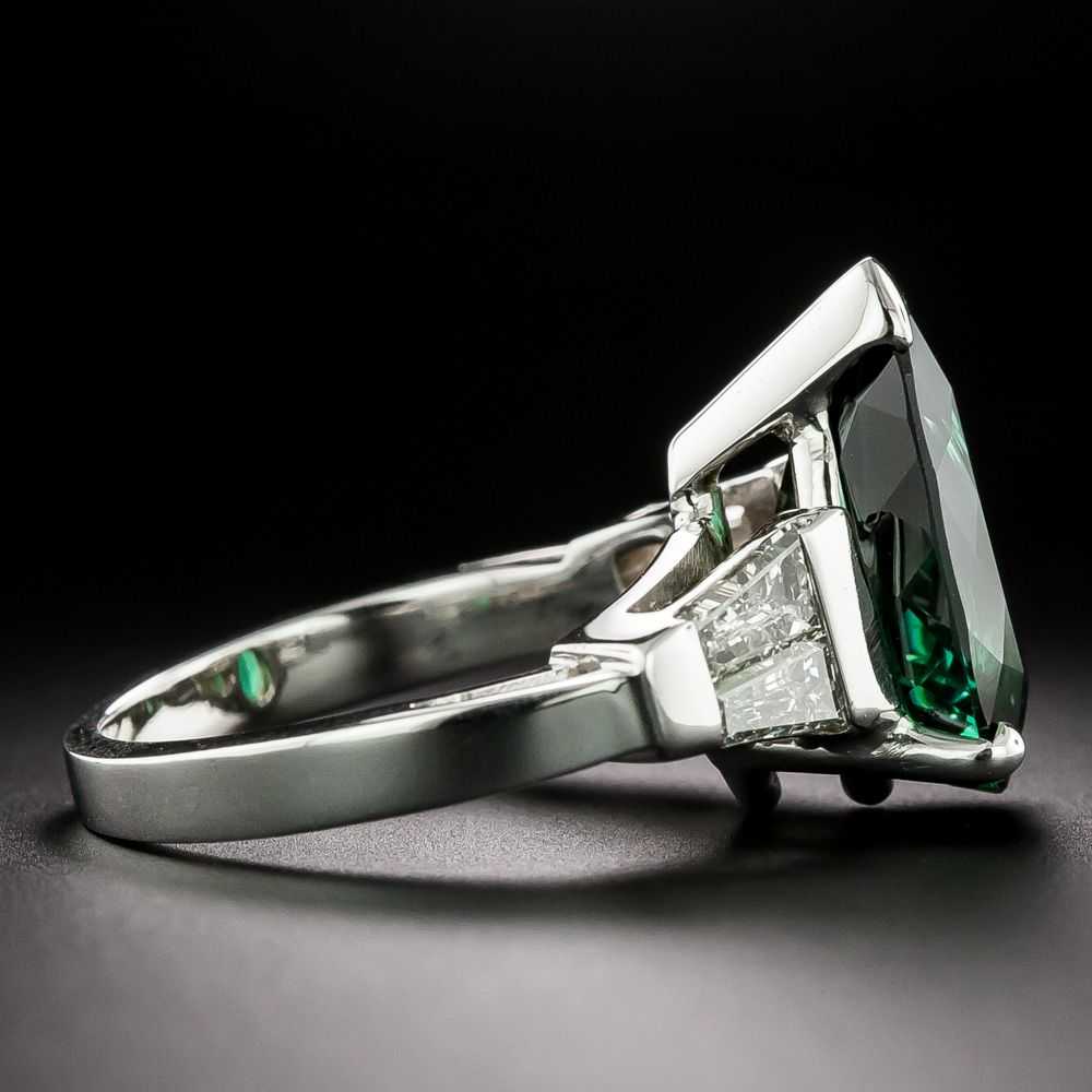 Estate Pear-Shaped Tourmaline and Diamond Ring - image 2