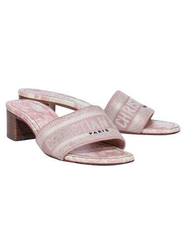 Christian Dior - Pink & White "Dway" Mule Heels Sz