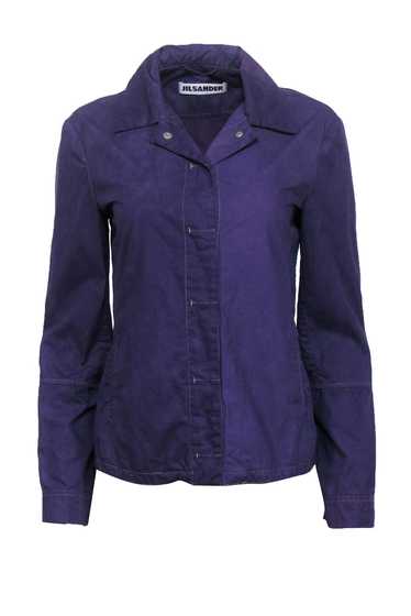 Jil Sander - Dark Purple Lightweight Collared Jac… - image 1