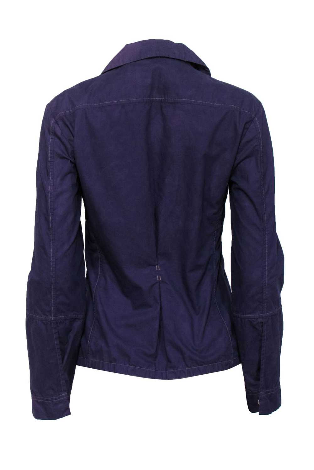 Jil Sander - Dark Purple Lightweight Collared Jac… - image 3