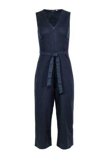 T Tahari - Dark Navy Sleeveless Zipper Front Jumps