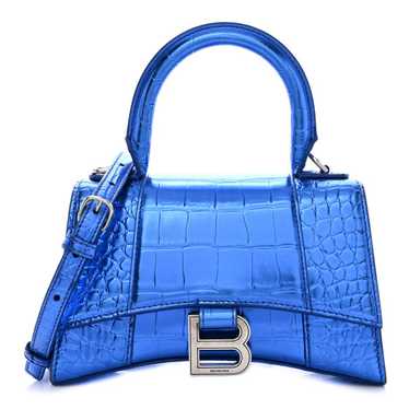 BALENCIAGA Metallic Shiny Calfskin Crocodile Embo… - image 1