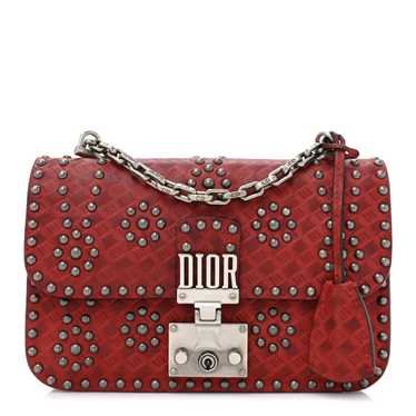 CHRISTIAN DIOR Calfskin Cannage Embossed Studded … - image 1