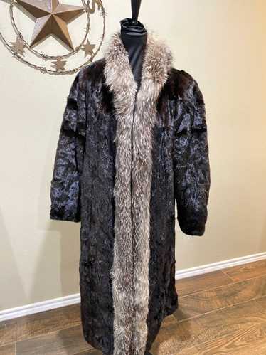 grunstein G couture coat ファー付き ヴィンテージ Grunstein couture mink fox - Gem