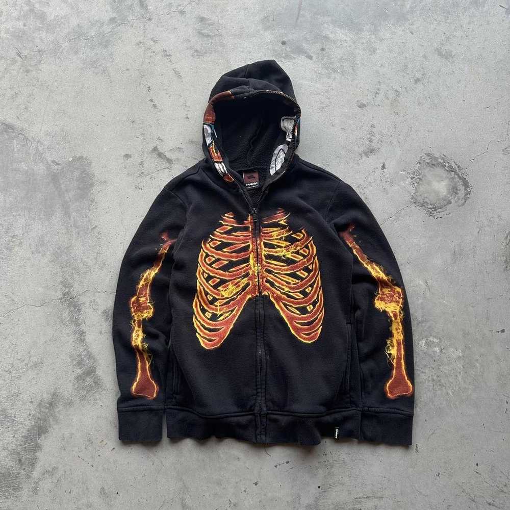 Hawk Vintage Y2K Tony hawk full zip up flame skul… - image 2