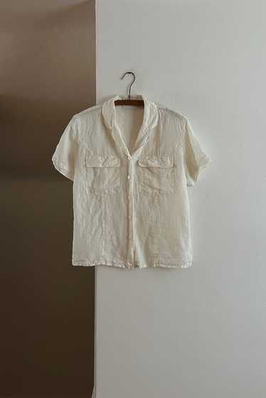 1990's LINEN BUTTON SHIRT