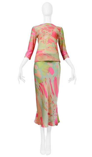 ROBERTO CAVALLI PINK & GREEN ABSTRACT SET 1999