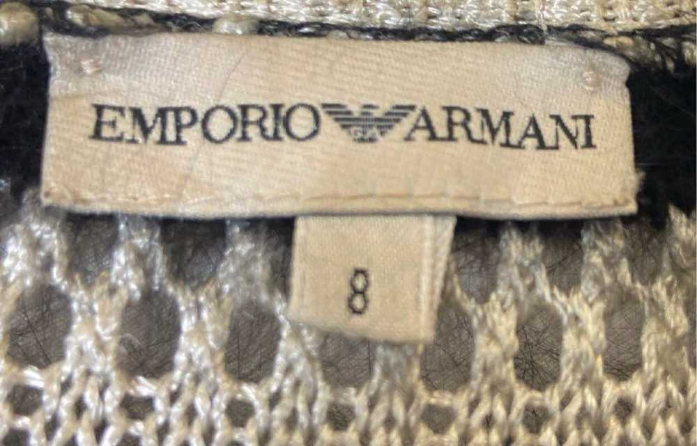 Emporio Armani Womens Black Ivory Striped Long Sl… - image 3