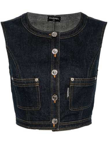 CHANEL Pre-Owned 1990-2000 cropped denim gilet - B