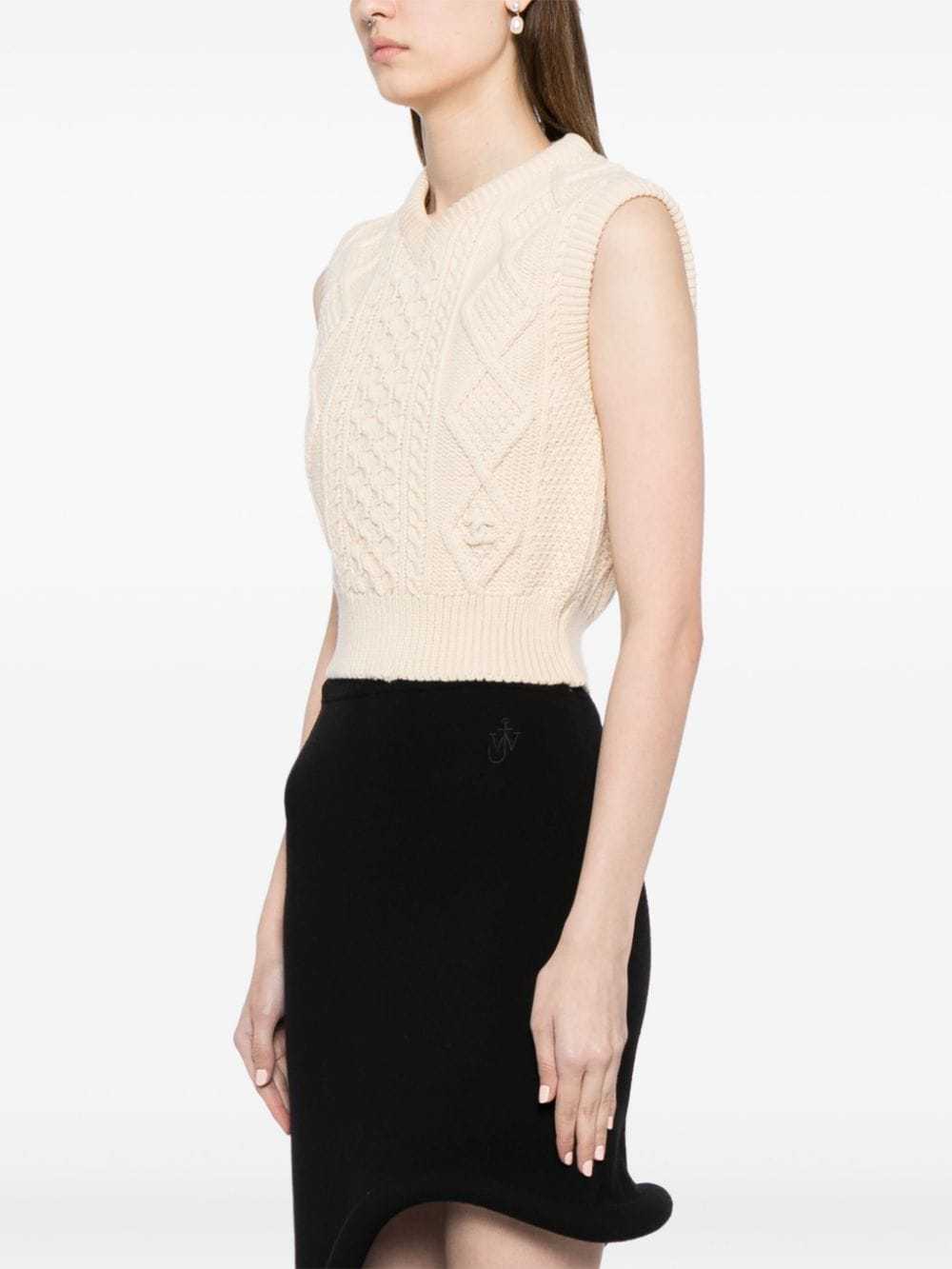 CHANEL Pre-Owned 1996 cable-knit wool vest - Neut… - image 3