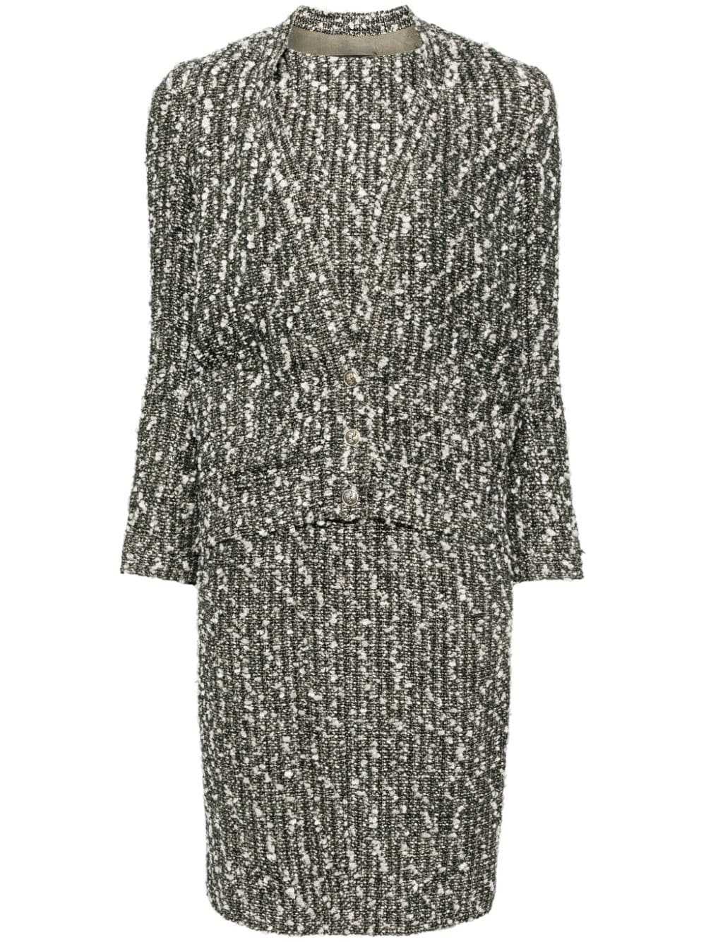 CHANEL Pre-Owned 2004 bouclé dress suit - Green - image 1