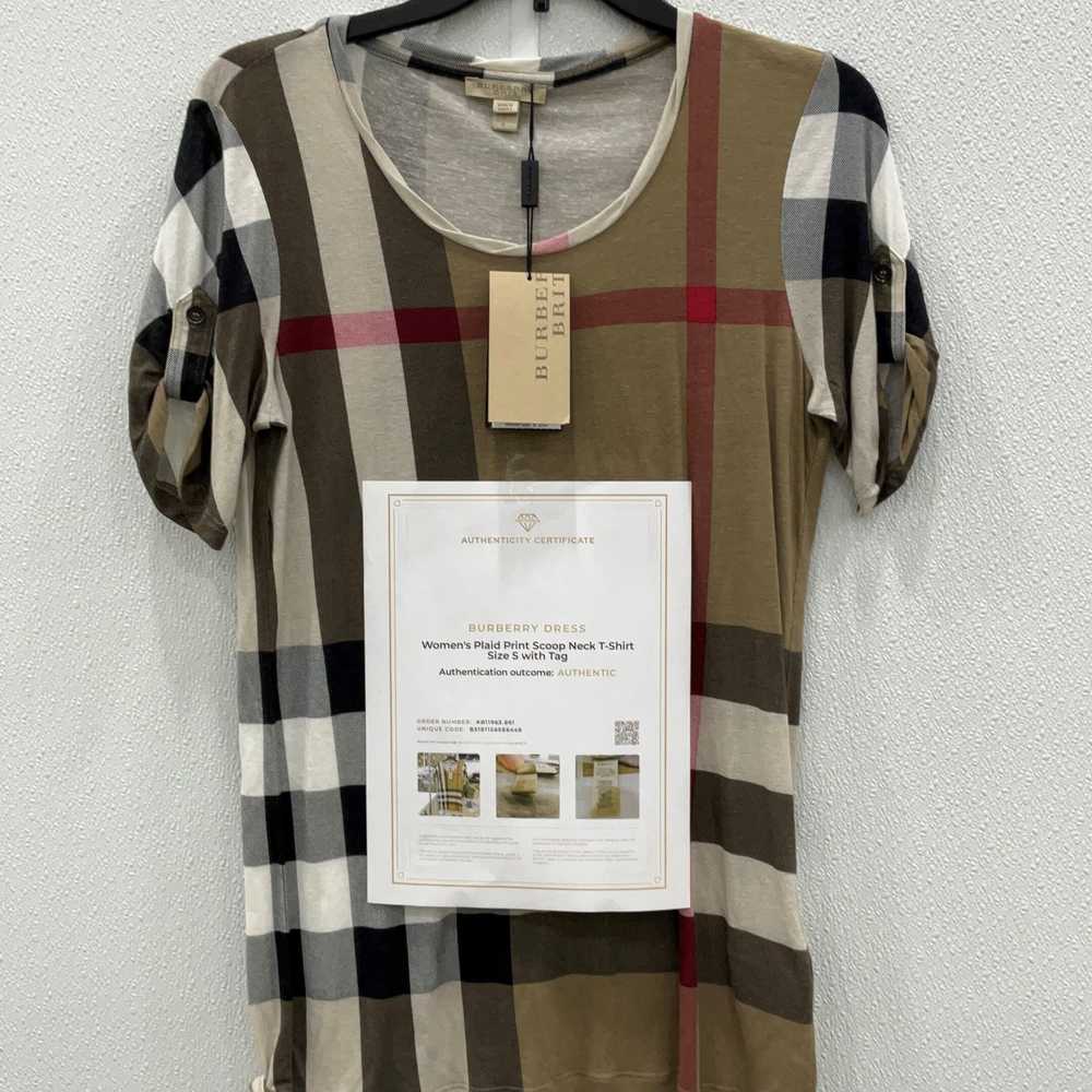 Authentic NWT Burberry Womens T-Shirt Plaid Print… - image 5