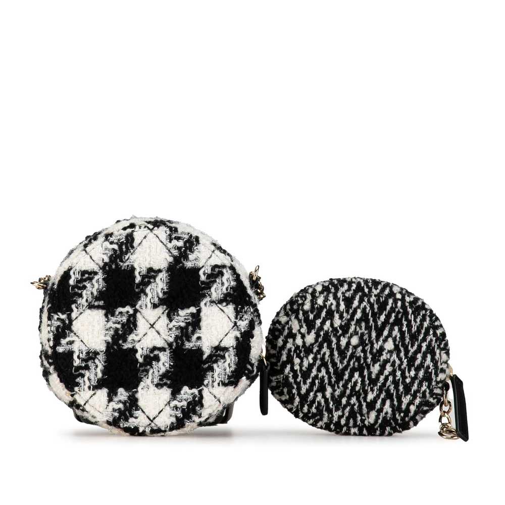 Chanel CHANEL Shearling Tweed Round Clutch With C… - image 3