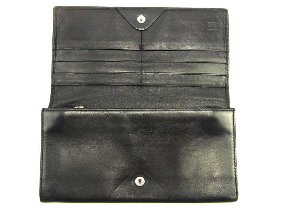 Fendi Long Wallet Zippered Black Leather Storage … - image 3