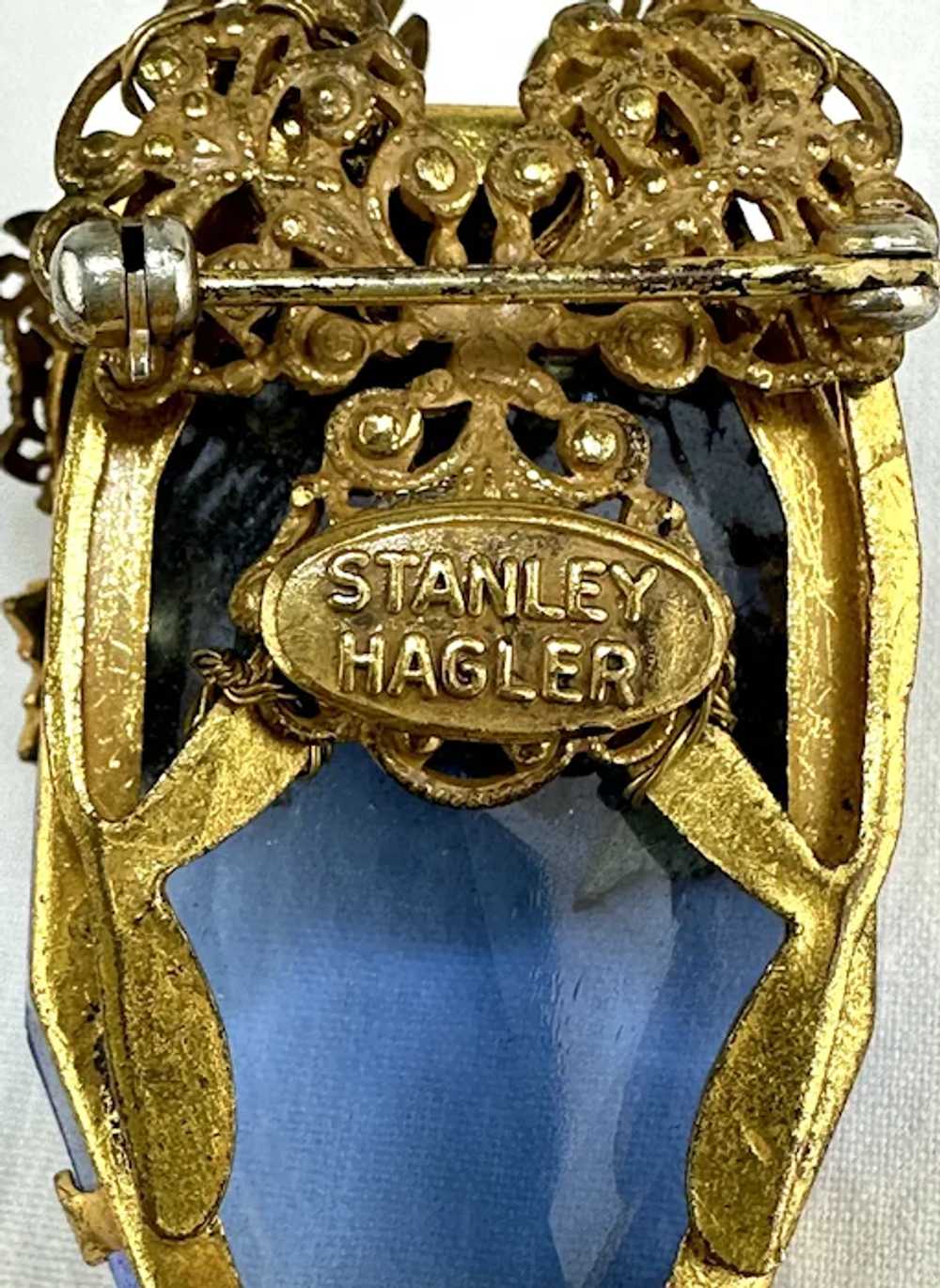 Early Hallmark Stanley Hagler Blue Rhinestone Bro… - image 8