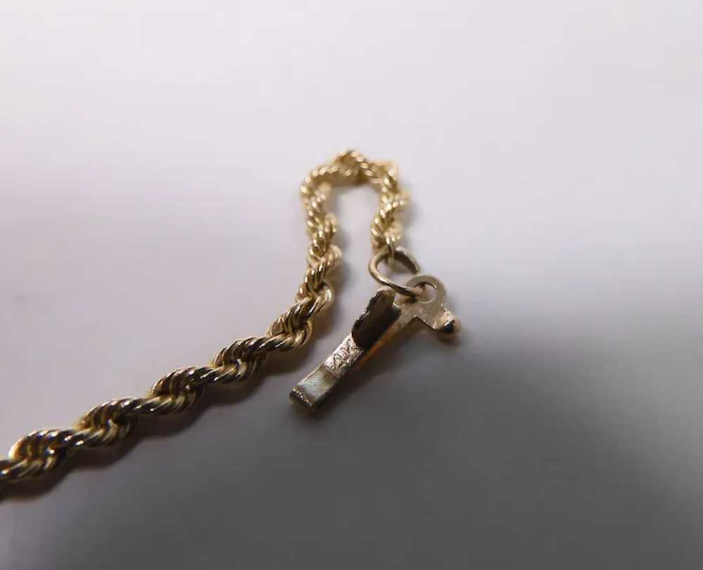 Vintage 14K Gold Rope Chain Necklace In Ivory Cel… - image 10