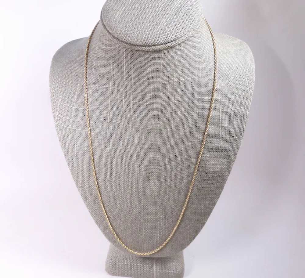 Vintage 14K Gold Rope Chain Necklace In Ivory Cel… - image 3