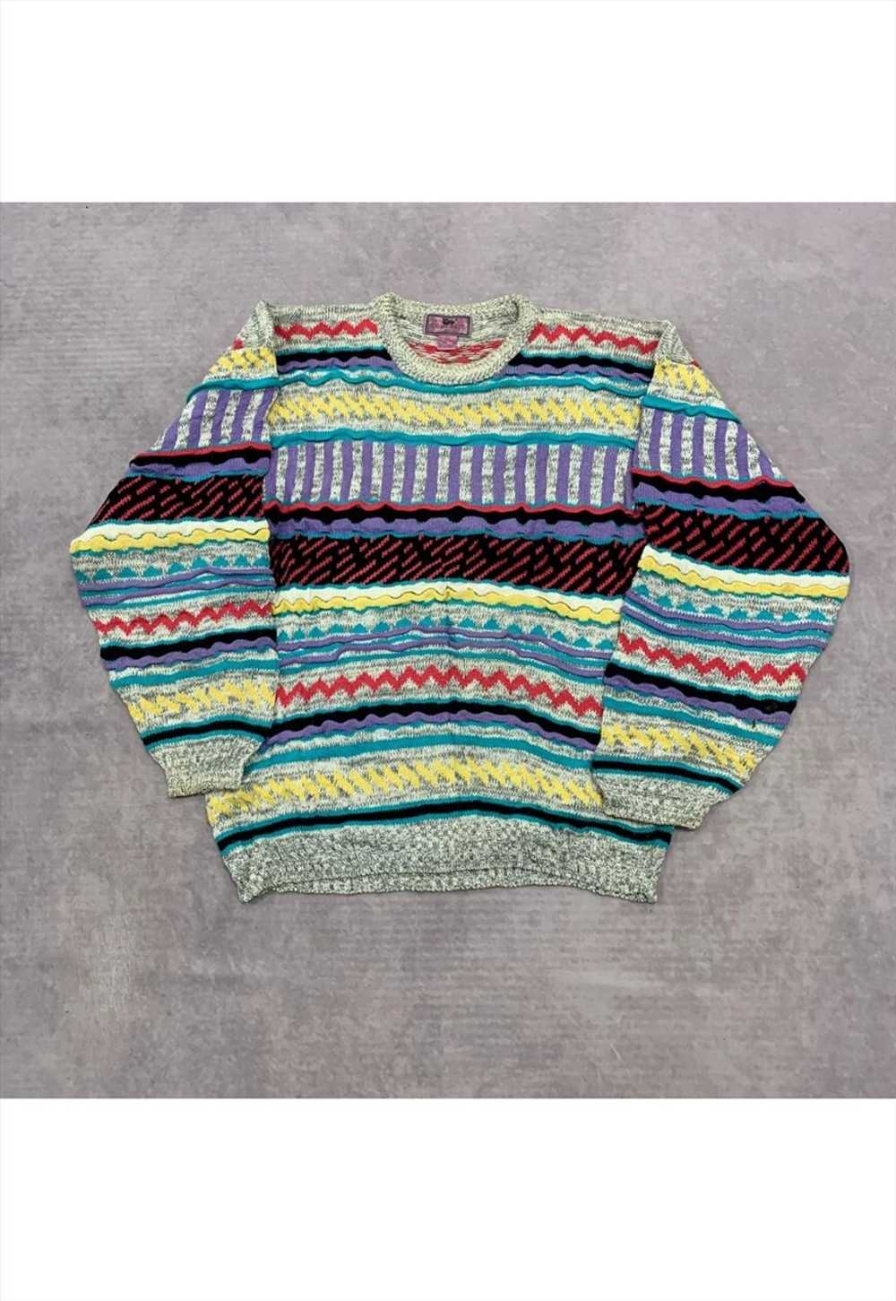 Vintage abstract knitted jumper Women's L - image 1