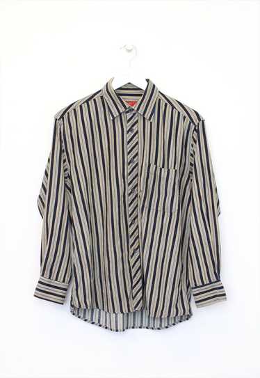 Vintage chord shirt in striped brown and red. Bes… - image 1