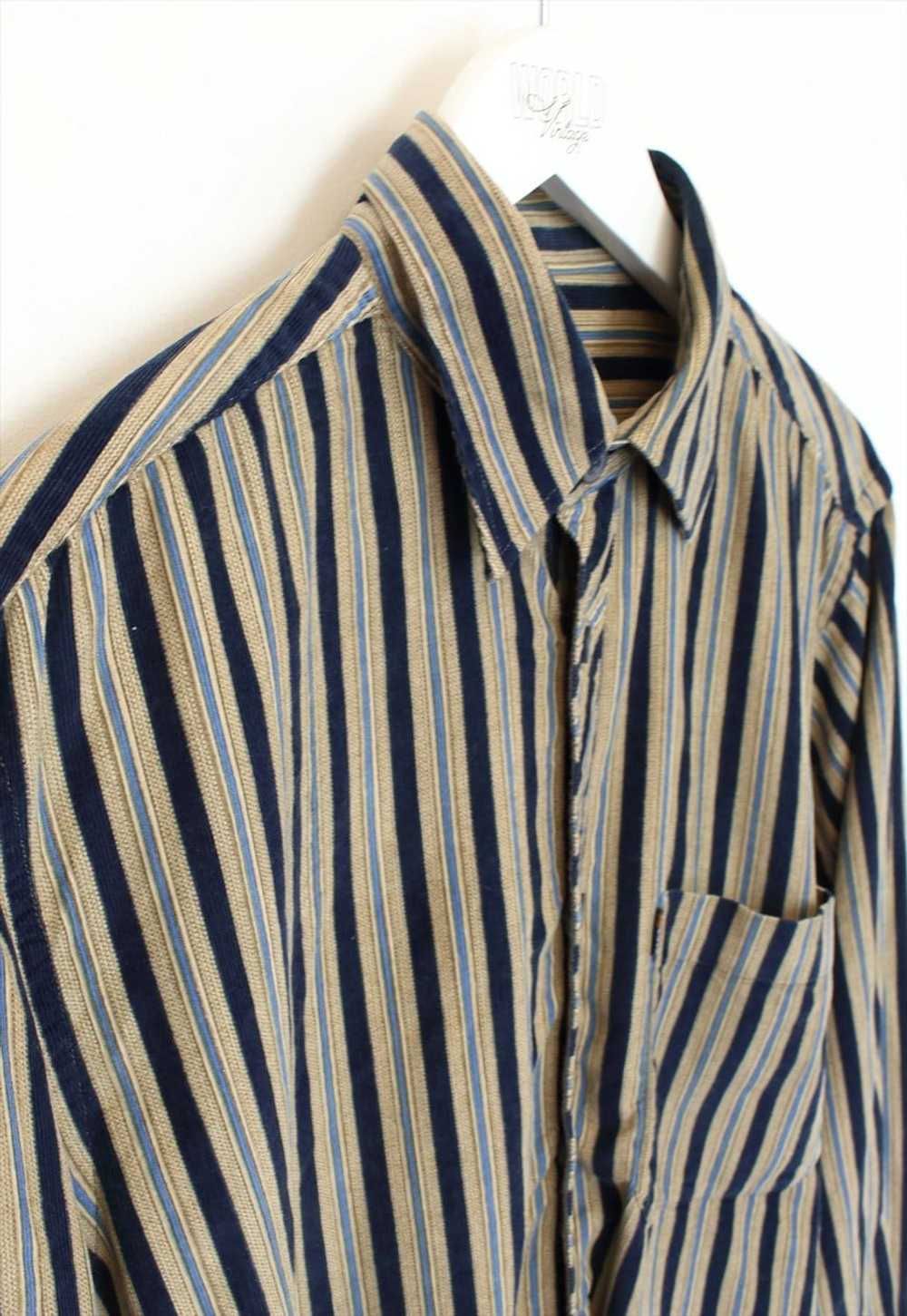 Vintage chord shirt in striped brown and red. Bes… - image 2