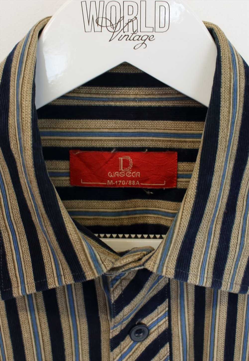 Vintage chord shirt in striped brown and red. Bes… - image 3