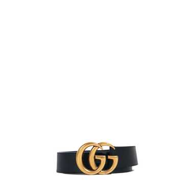 Gucci GUCCI - Gucci GG Buckle Marmont belt in bla… - image 1