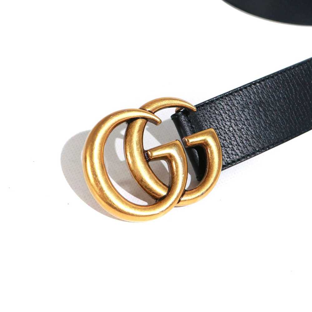 Gucci GUCCI - Gucci GG Buckle Marmont belt in bla… - image 3