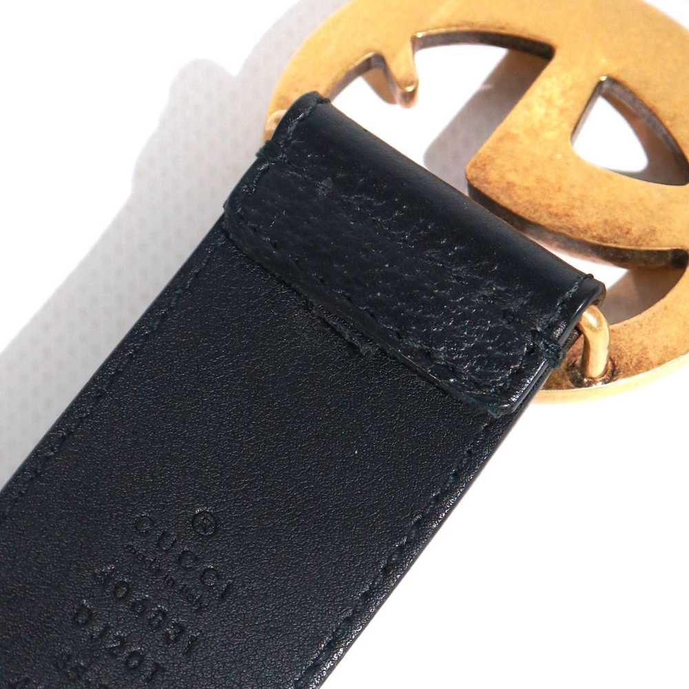 Gucci GUCCI - Gucci GG Buckle Marmont belt in bla… - image 6