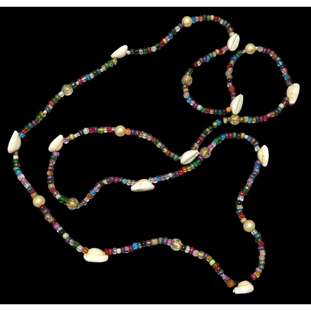 Other Rainbow Beaded Shell Necklace - image 1