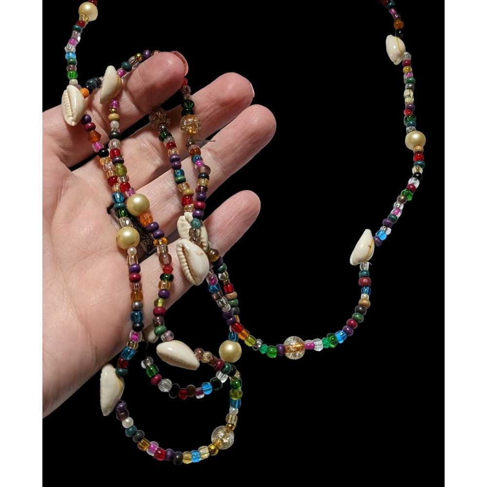 Other Rainbow Beaded Shell Necklace - image 3