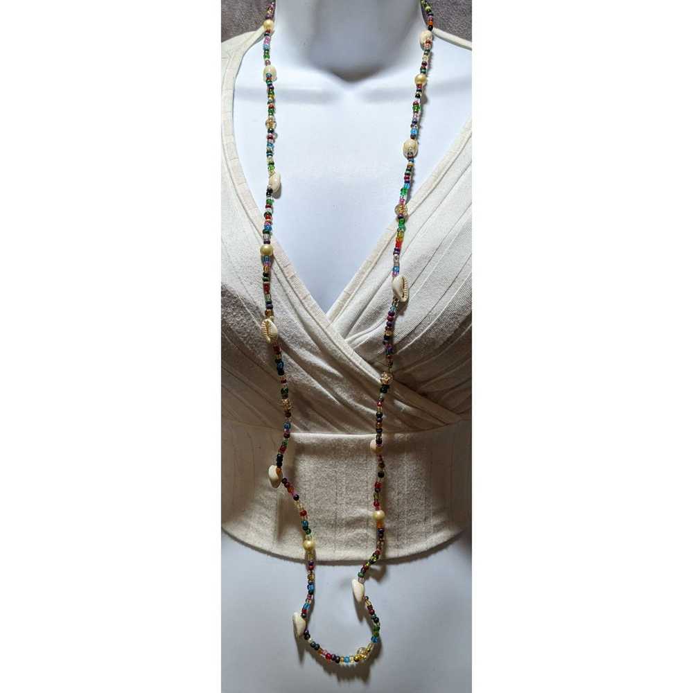 Other Rainbow Beaded Shell Necklace - image 5