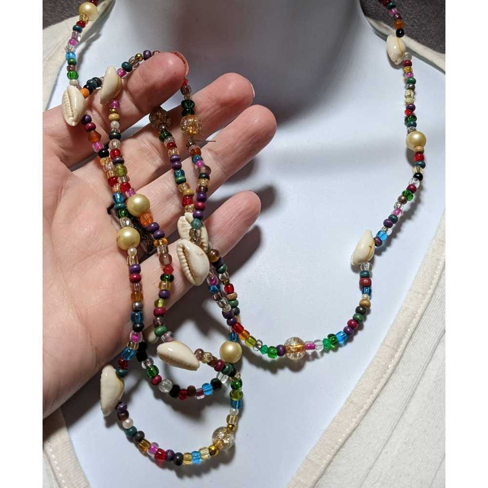 Other Rainbow Beaded Shell Necklace - image 6