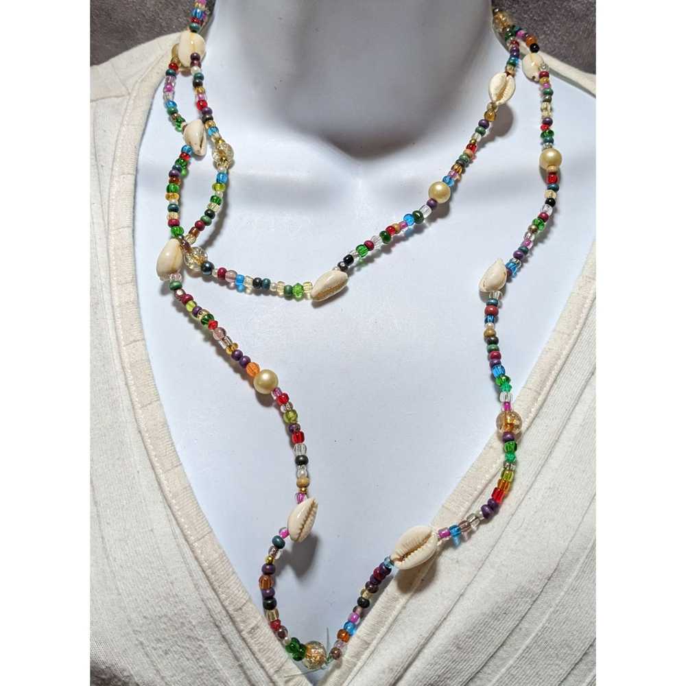 Other Rainbow Beaded Shell Necklace - image 7