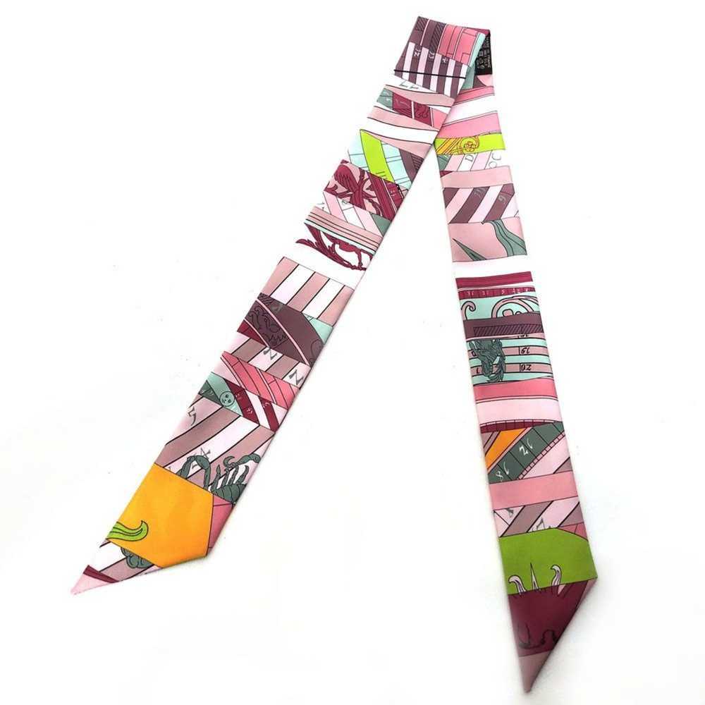 Hermes Hermes Pink Multicolor Scarf Twilly Ribbon… - image 1
