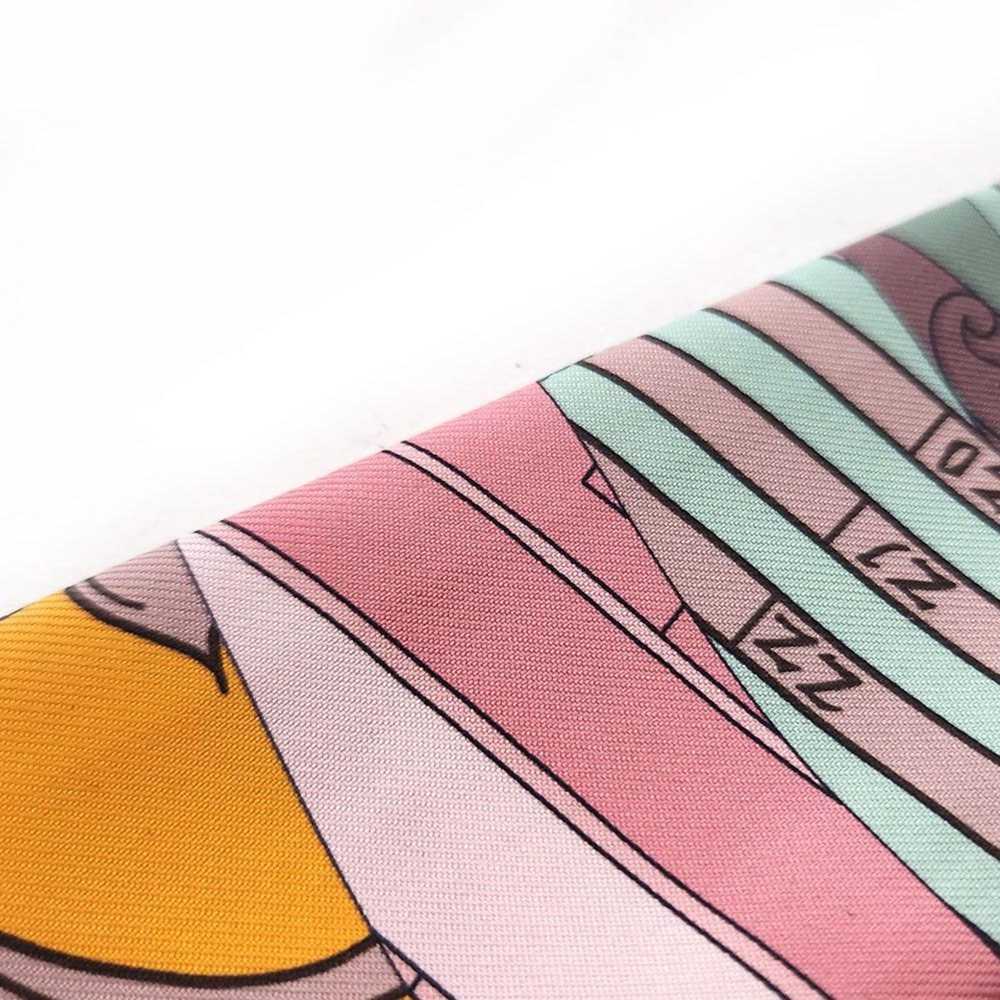 Hermes Hermes Pink Multicolor Scarf Twilly Ribbon… - image 4
