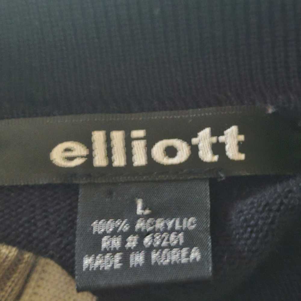 Elliott Cream and Black Collard Sweater Size Large - image 3