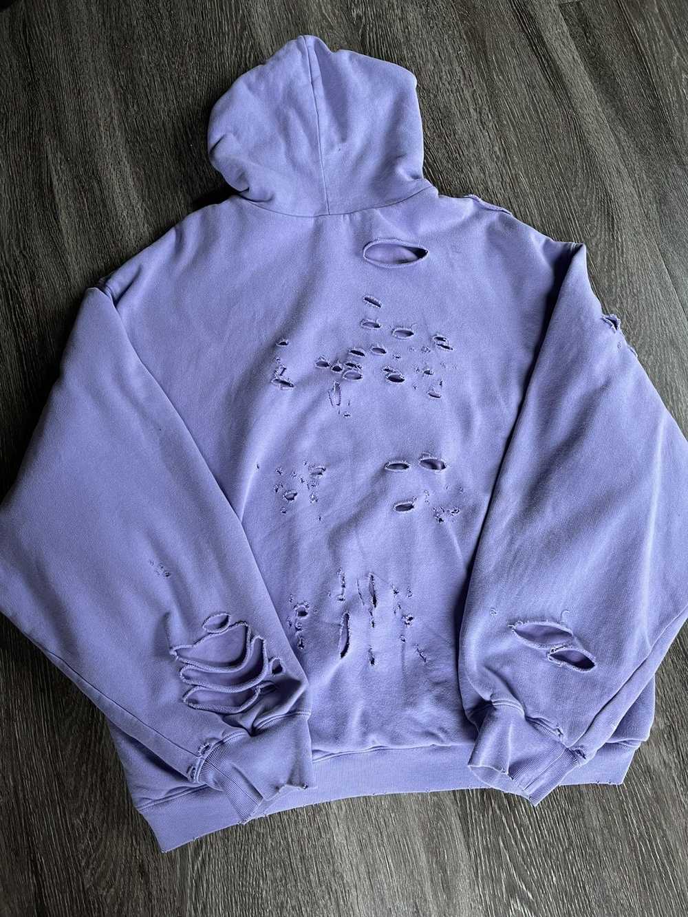 Balenciaga Balenciaga Purple Destroyed Hoodie - image 5