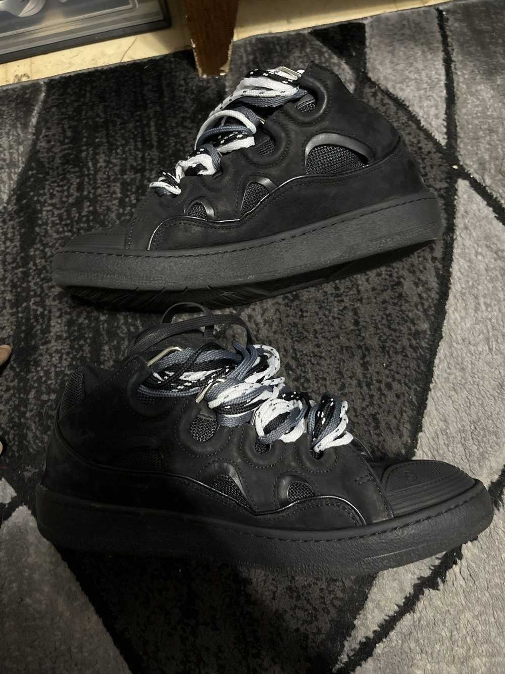 Lanvin Black lanvin curb sneakers - image 7