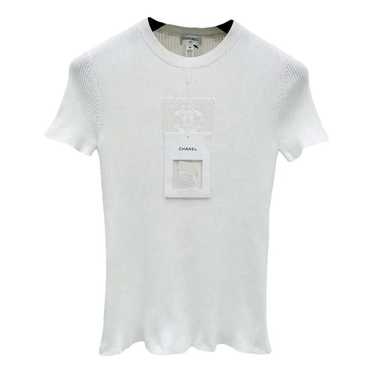 CHANEL ヴィンテージ【激レア⭐︎希少⭐︎美品】マイヨ素材CCマークTシャツ CHANEL ストライプパターンCCマークボタンクロップドシャツ