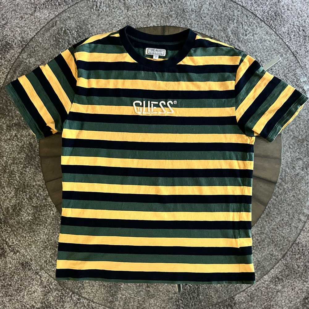 Guess Guess Los Angeles Green/Yellow Striped T-Sh… - image 1